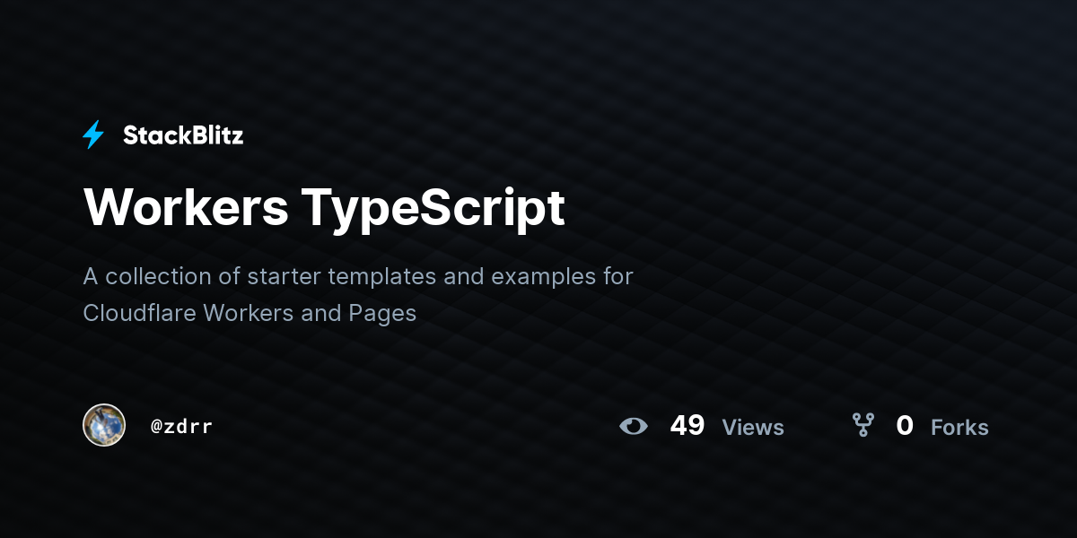 Workers TypeScript - StackBlitz