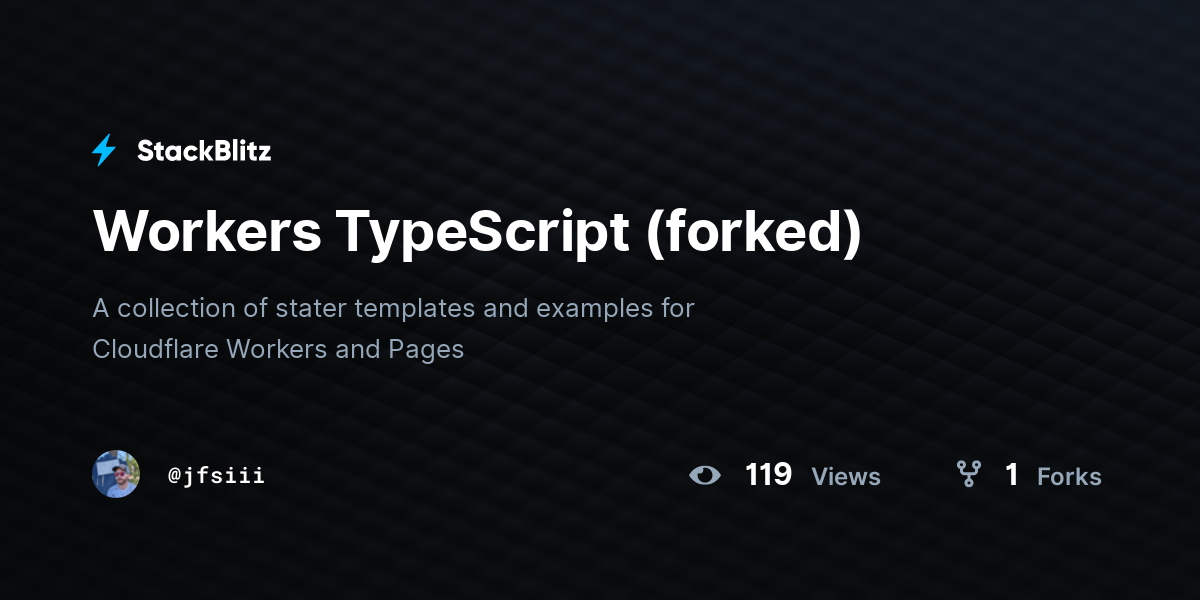 Workers TypeScript (forked) - StackBlitz