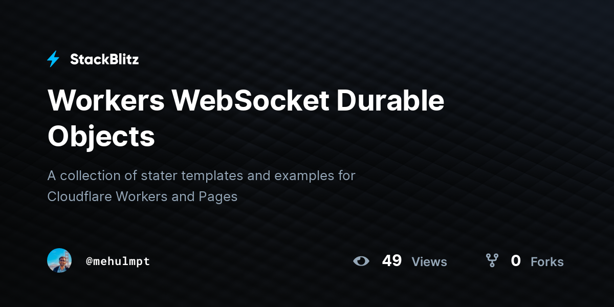 Workers WebSocket Durable Objects - StackBlitz