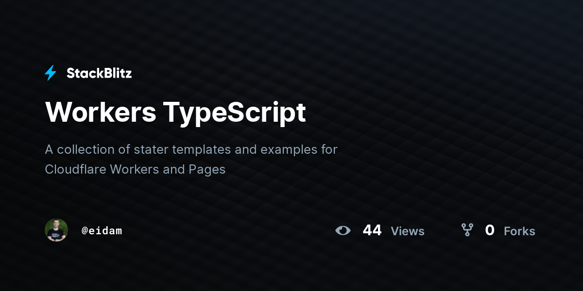 Workers TypeScript - StackBlitz
