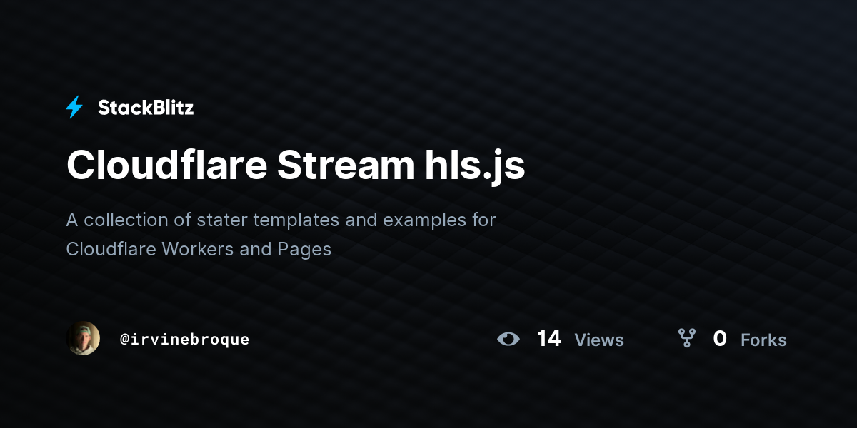 Cloudflare Stream hls.js - StackBlitz