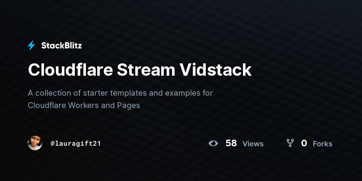 Cloudflare Stream Vidstack - StackBlitz