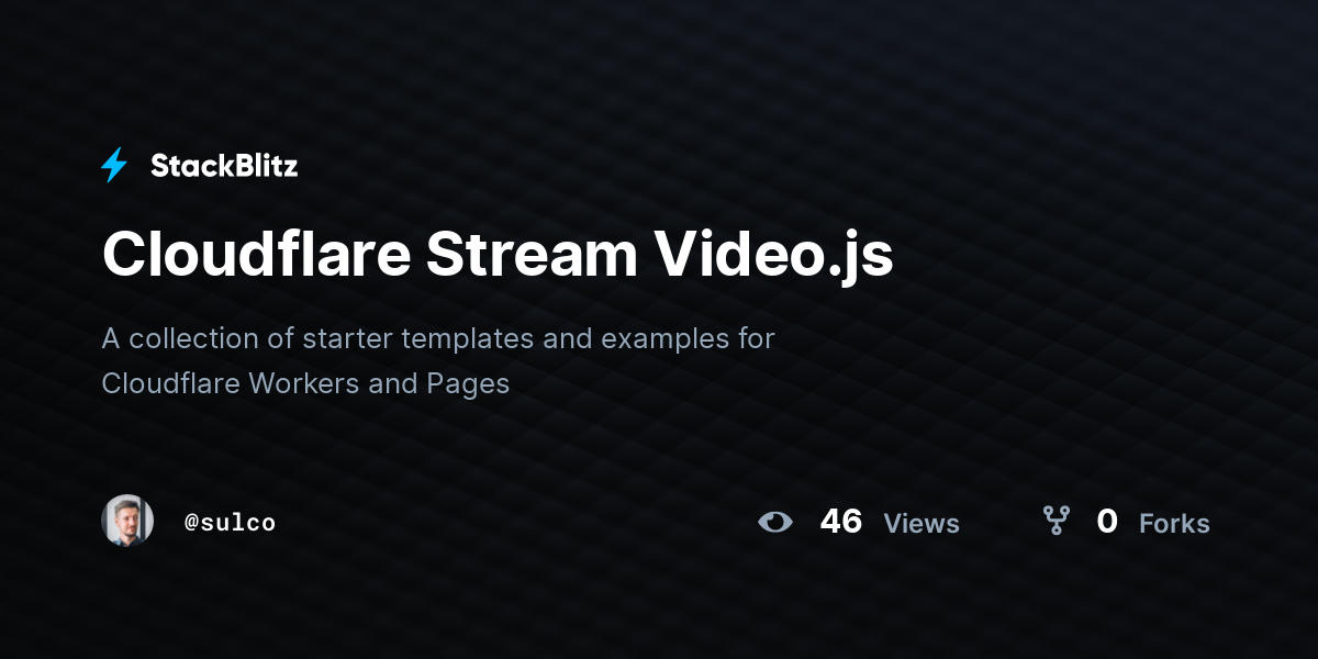 Cloudflare Stream Video.js - StackBlitz