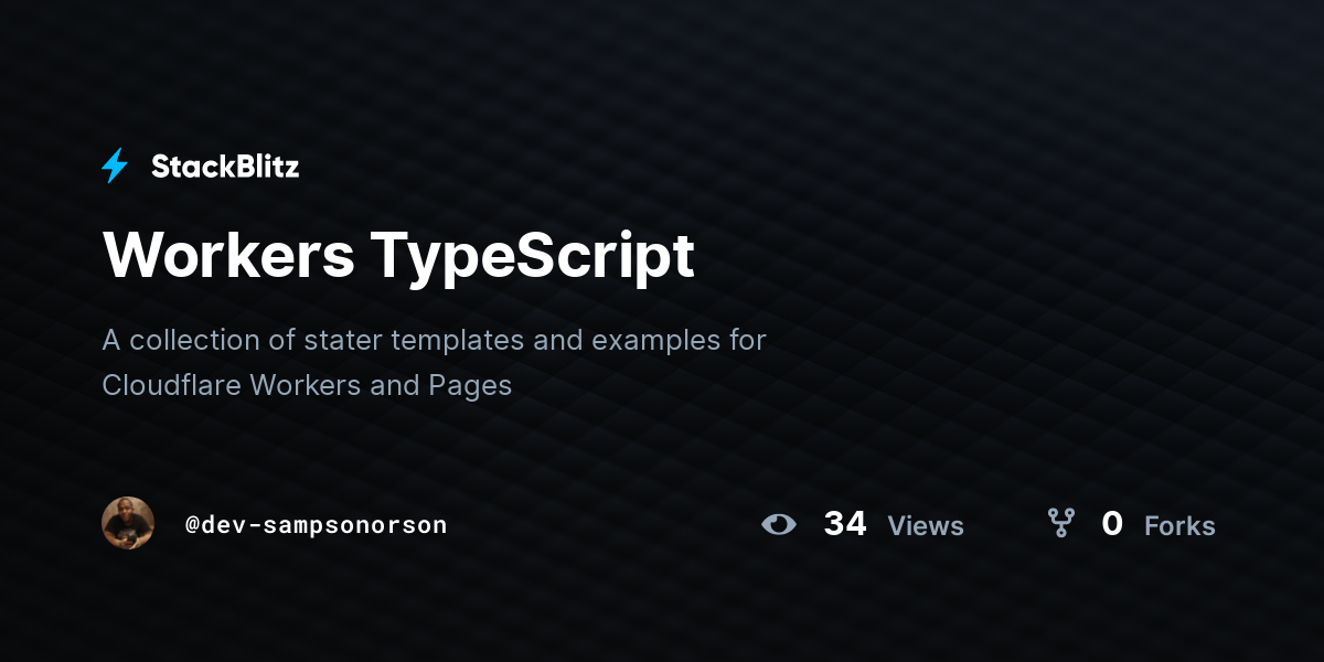 Workers TypeScript - StackBlitz