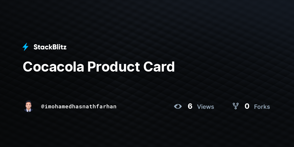 Cocacola Product Card - StackBlitz