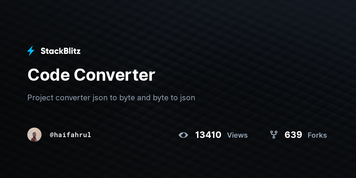 Code Converter StackBlitz