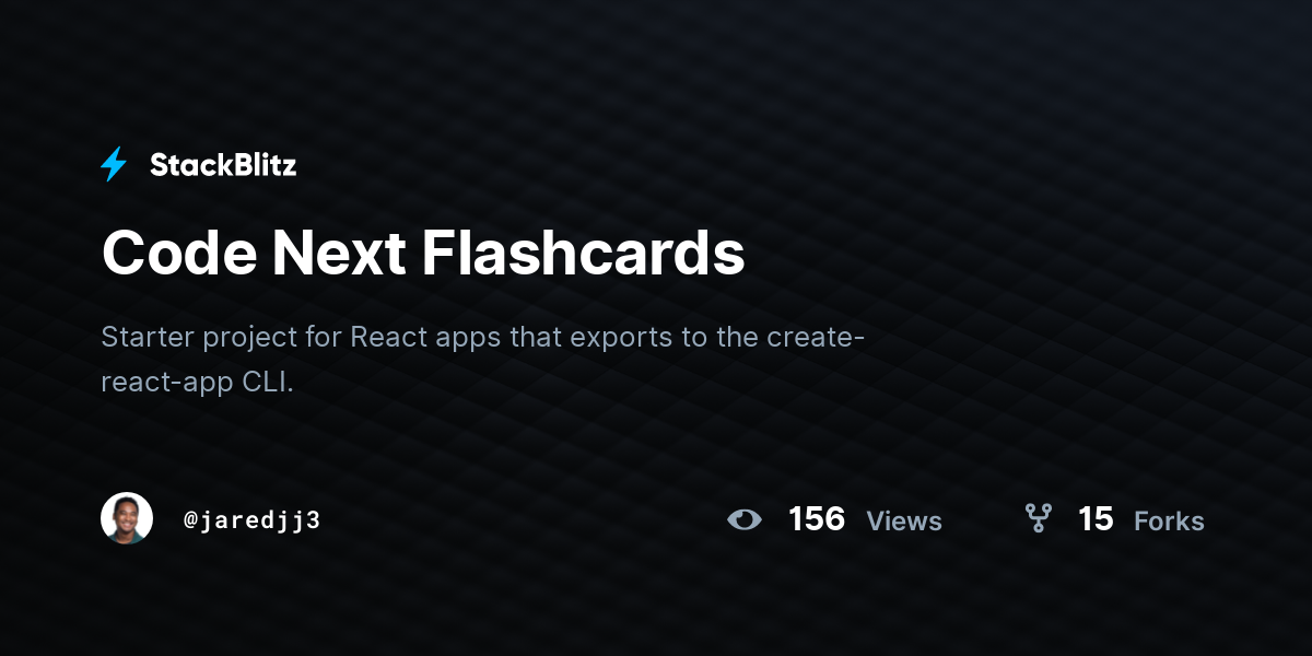 Code Next Flashcards - StackBlitz