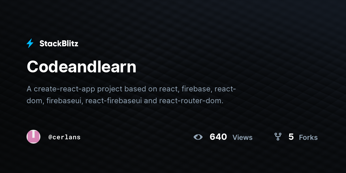 Codeandlearn - StackBlitz
