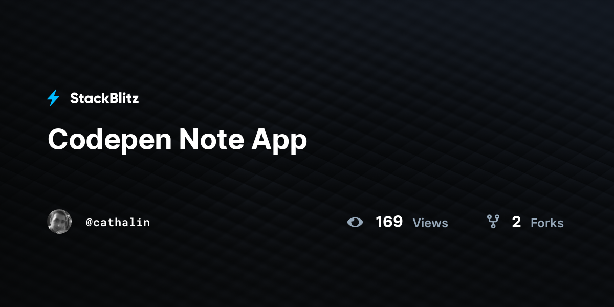 Codepen Note App - StackBlitz