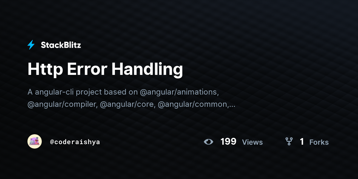 Http Error Handling - StackBlitz