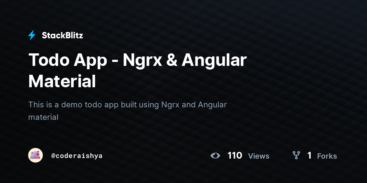 Todo App - Ngrx & Angular Material - StackBlitz