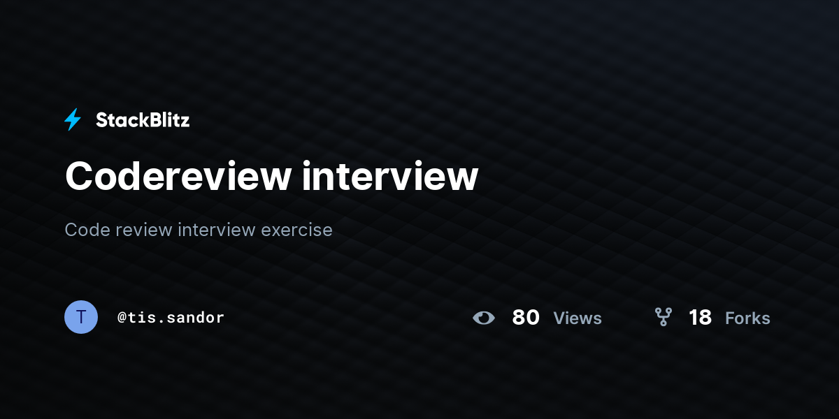 Codereview interview - StackBlitz
