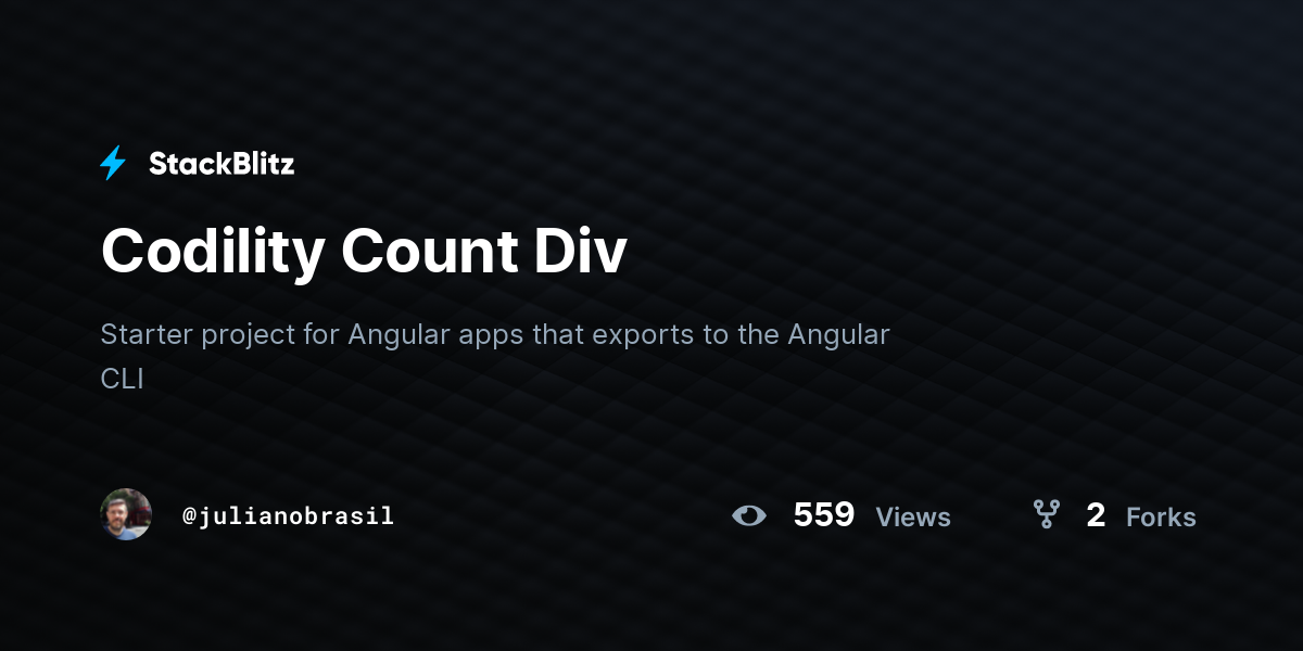 Codility Count Div - StackBlitz