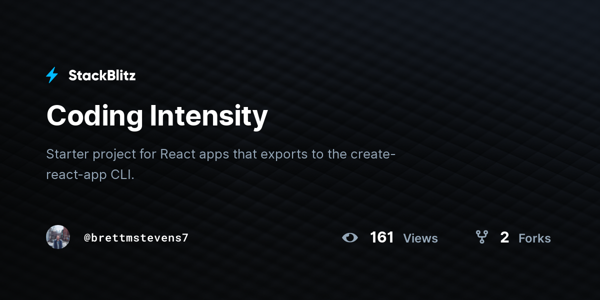 Coding Intensity - StackBlitz