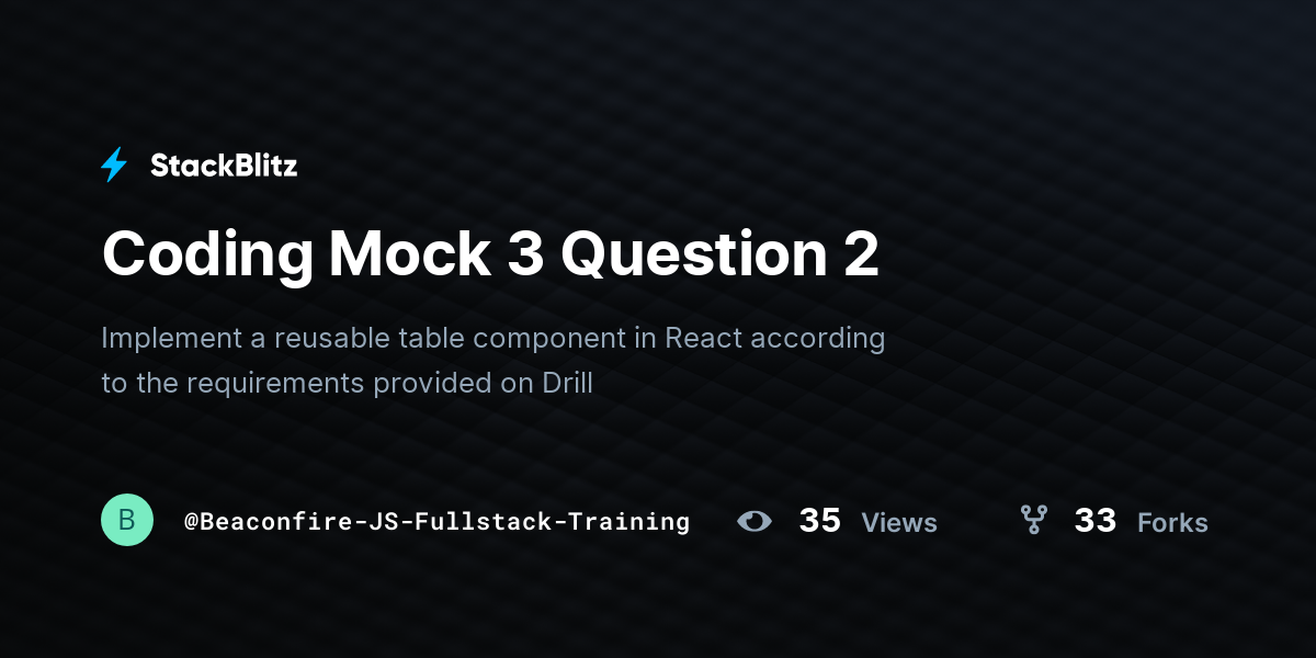 Coding Mock 3 Question 2 - StackBlitz