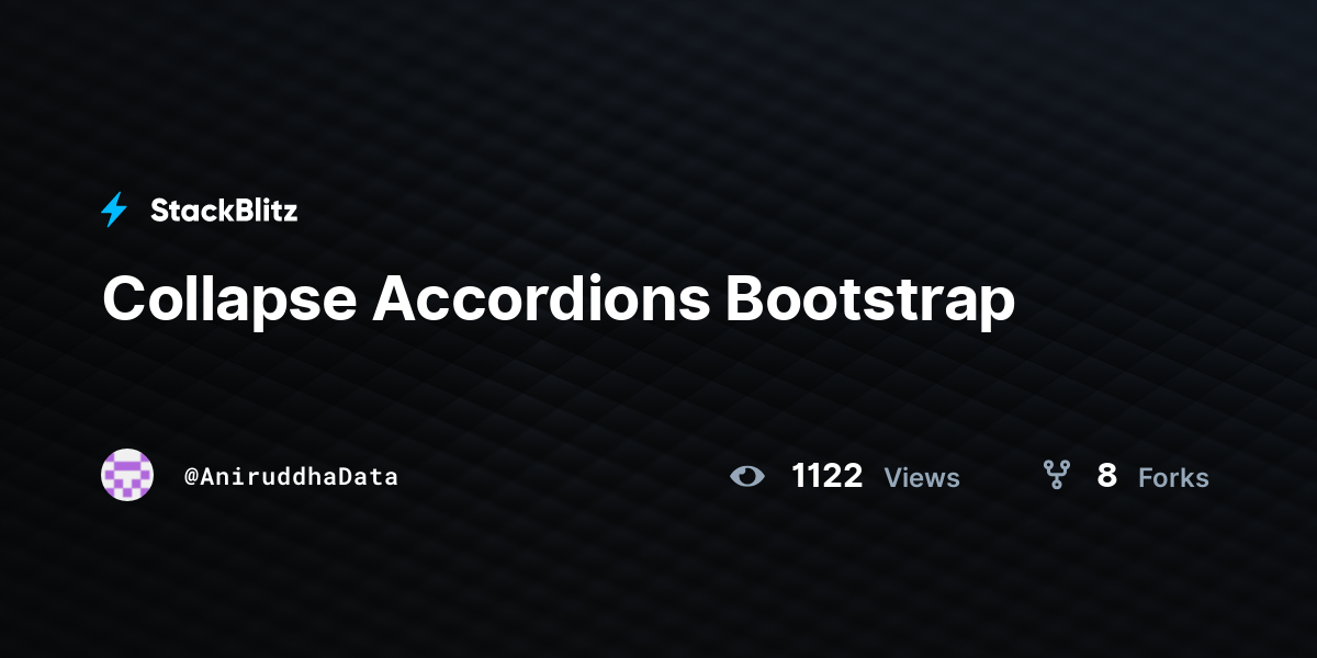 Collapse Accordions Bootstrap StackBlitz