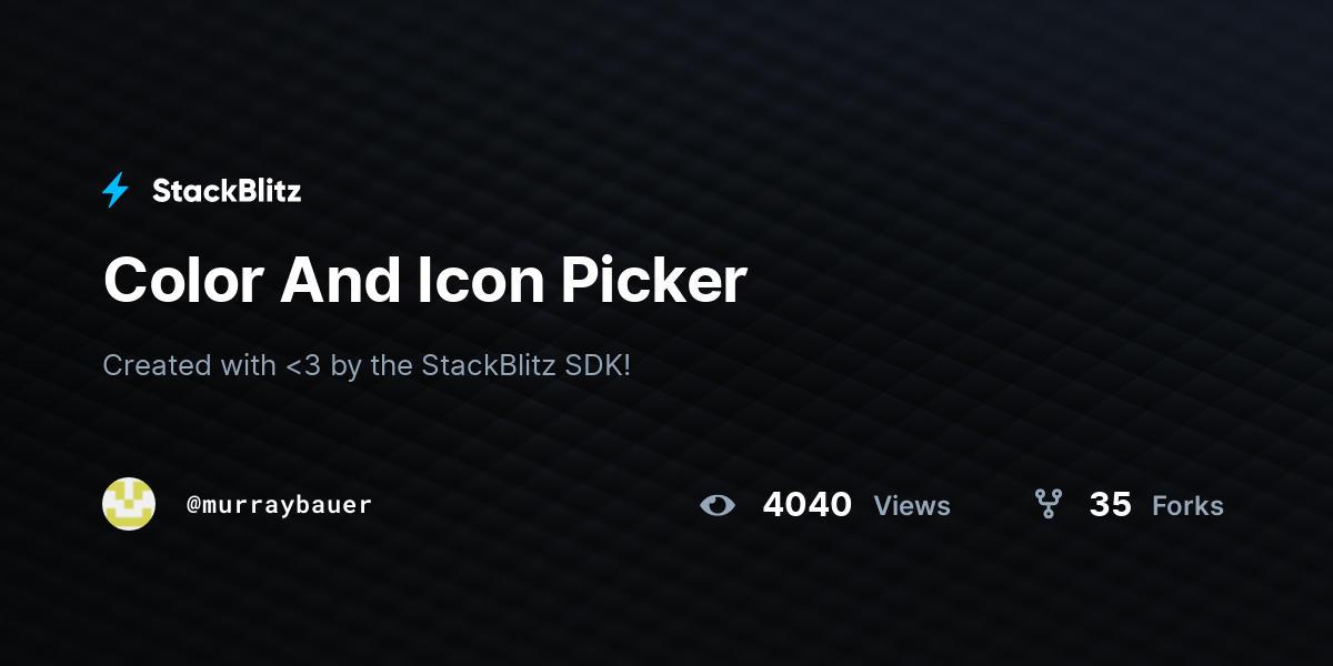 Color And Icon Picker - StackBlitz