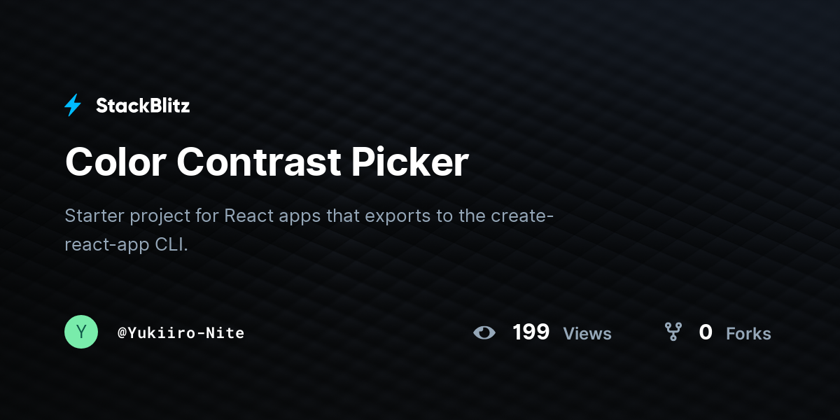 Color Contrast Picker - StackBlitz