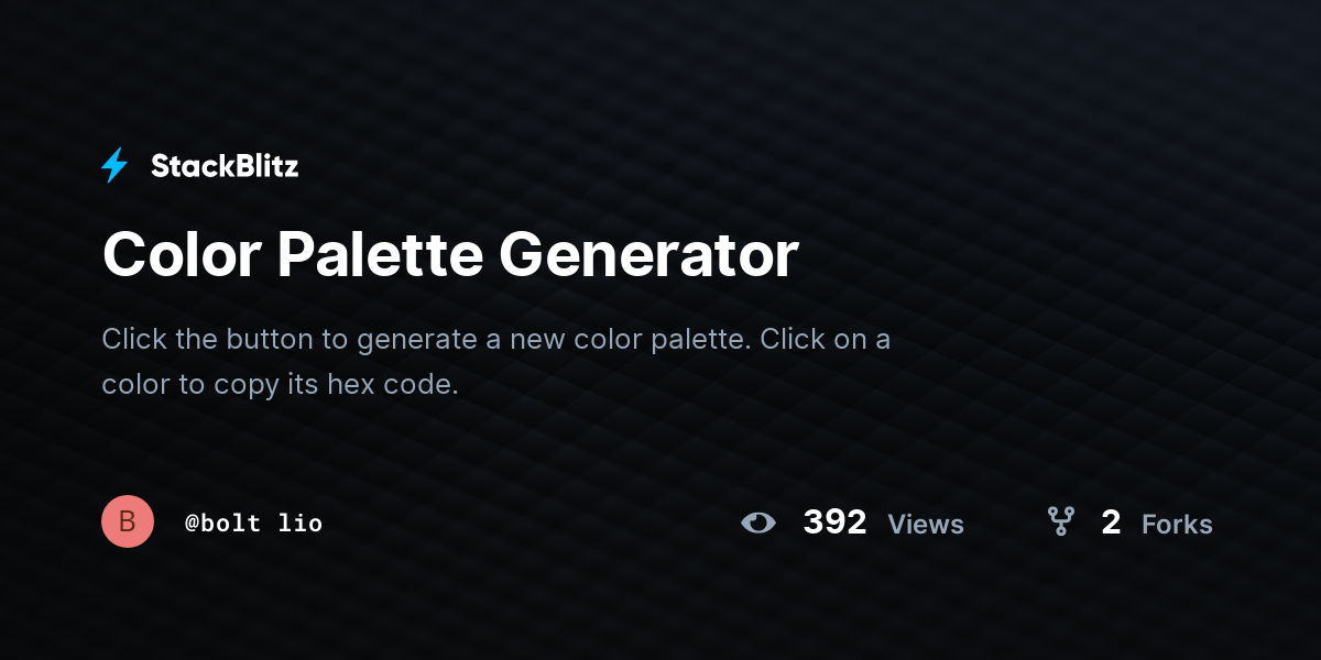 Color Palette Generator - StackBlitz
