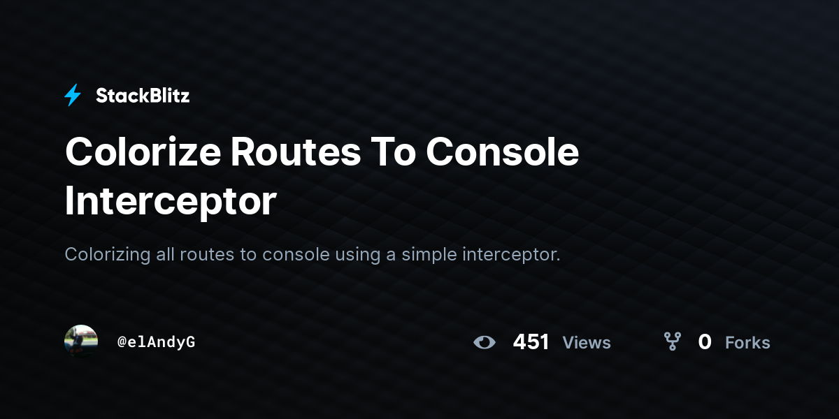 Colorize Routes To Console Interceptor - StackBlitz
