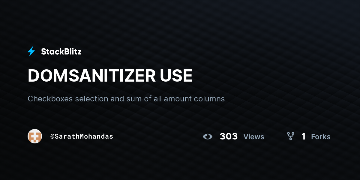 DOMSANITIZER USE - StackBlitz