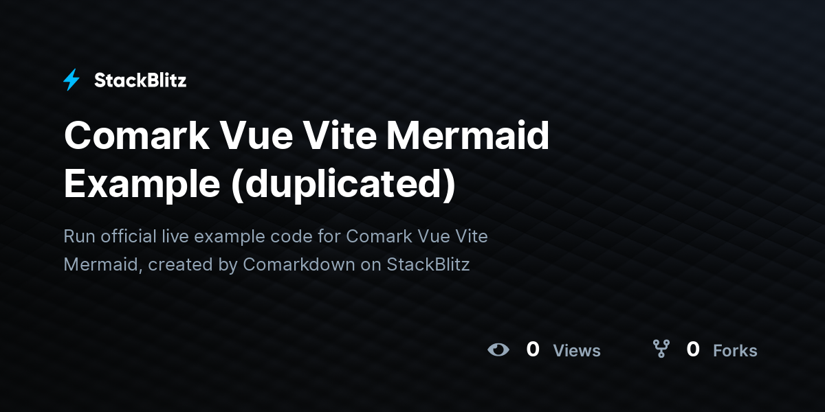 Comark Vue Vite Mermaid Example (duplicated) - StackBlitz