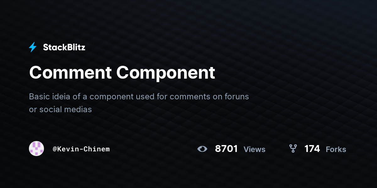 Comment Component - StackBlitz