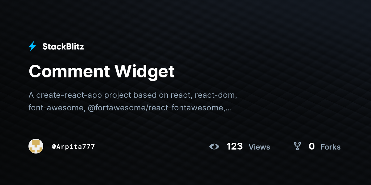 Comment Widget - StackBlitz