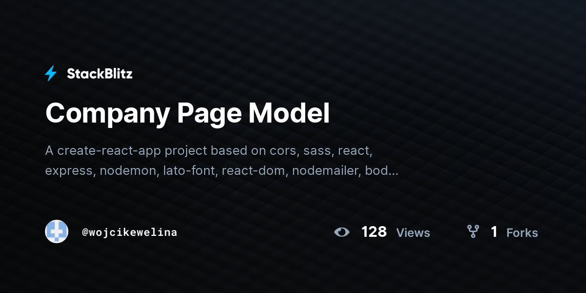 Company Page Model - StackBlitz