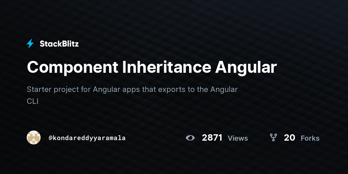 Component Inheritance Angular - StackBlitz
