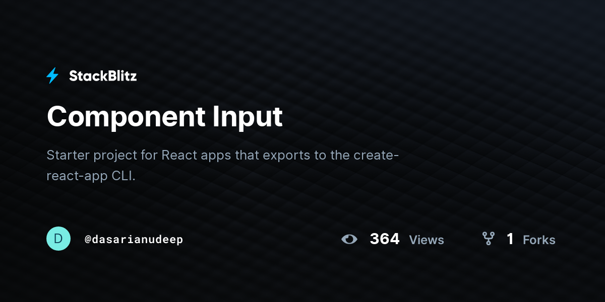 Component Input - StackBlitz