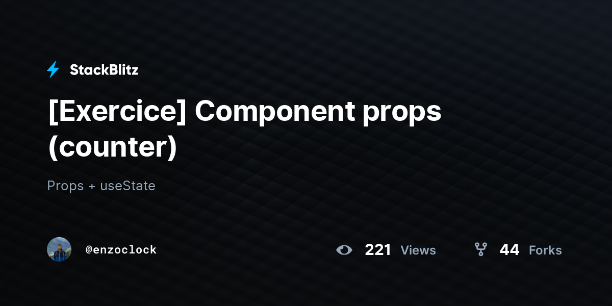 [Exercice] Component props (counter) - StackBlitz
