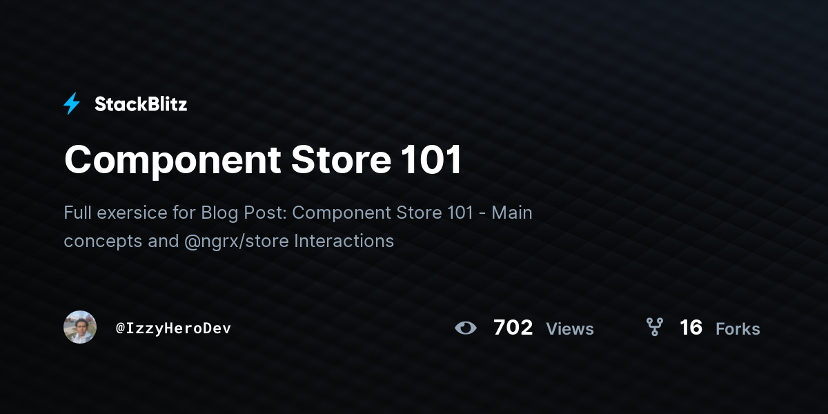 Component Store 101 - StackBlitz