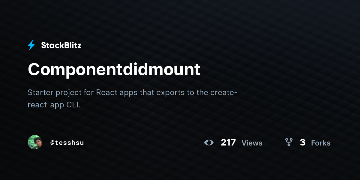 Componentdidmount - StackBlitz