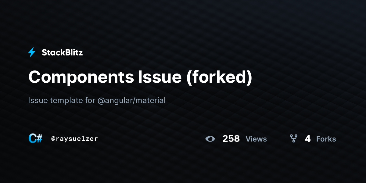Components Issue (forked) - StackBlitz