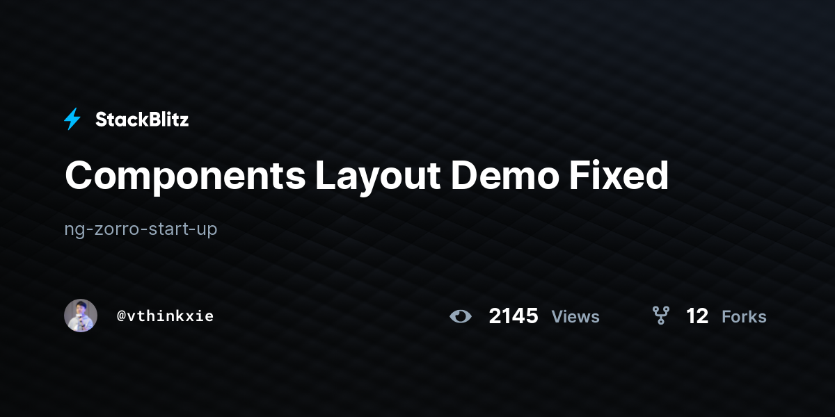 Components Layout Demo Fixed Stackblitz