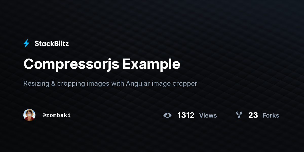 Compressorjs Example - StackBlitz