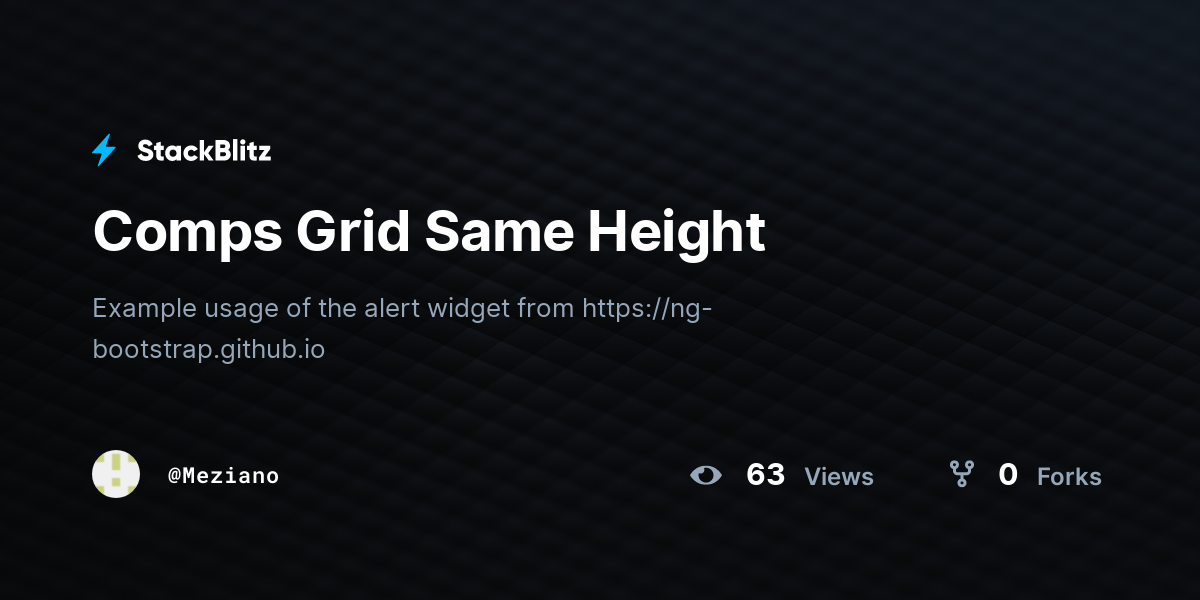 Comps Grid Same Height - StackBlitz