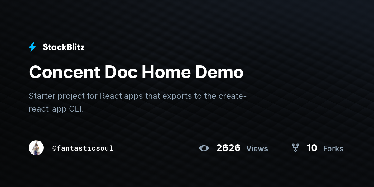 Concent Doc Home Demo - StackBlitz