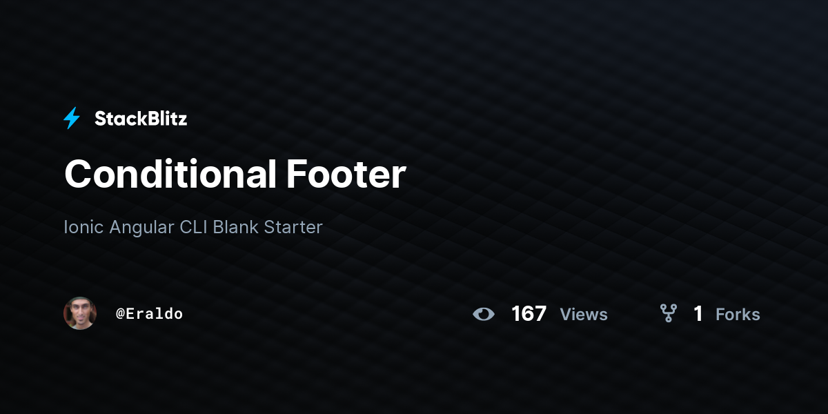 Conditional Footer - StackBlitz