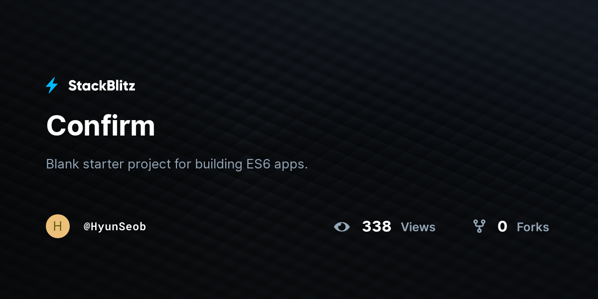 Confirm - StackBlitz