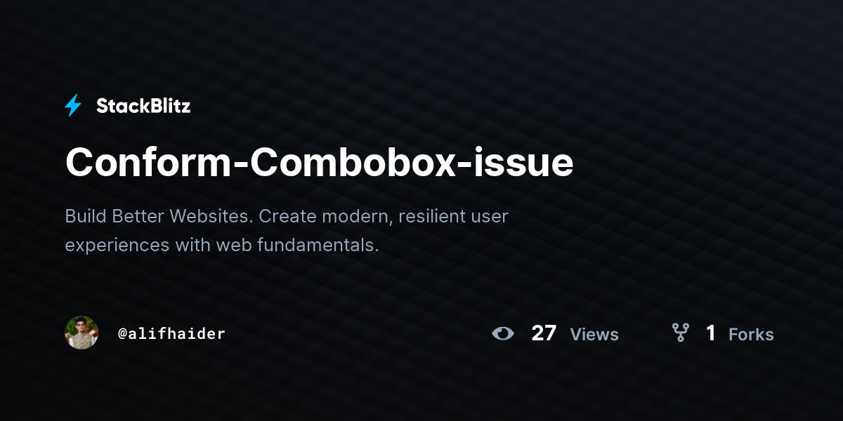 Conform-Combobox-issue - StackBlitz
