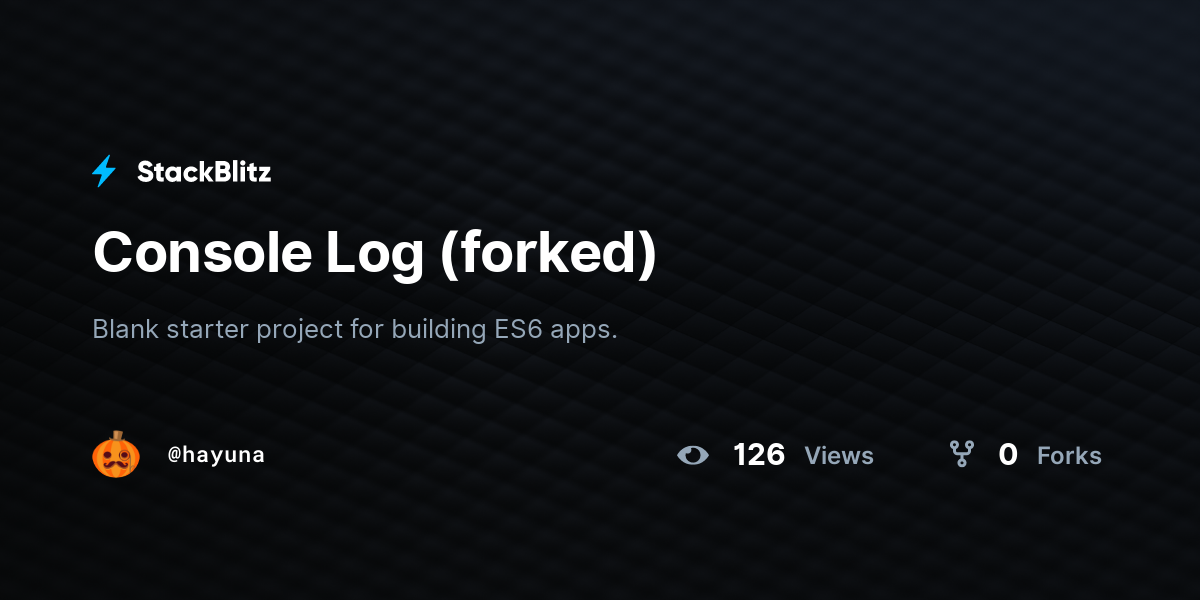 Console Log (forked) - StackBlitz