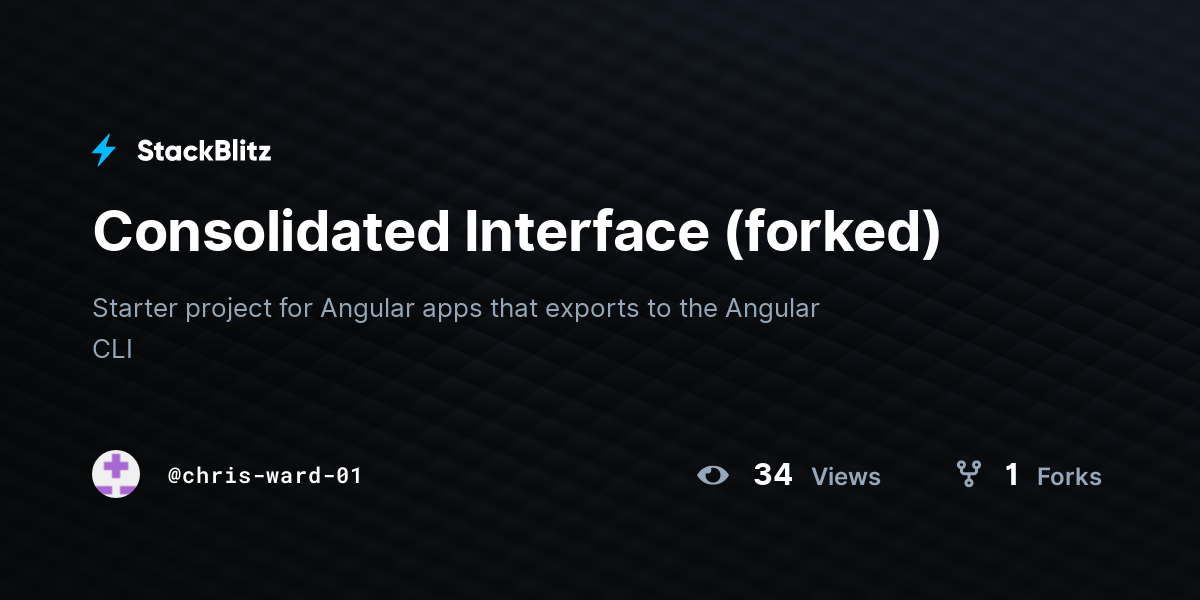 Consolidated Interface (forked) - StackBlitz