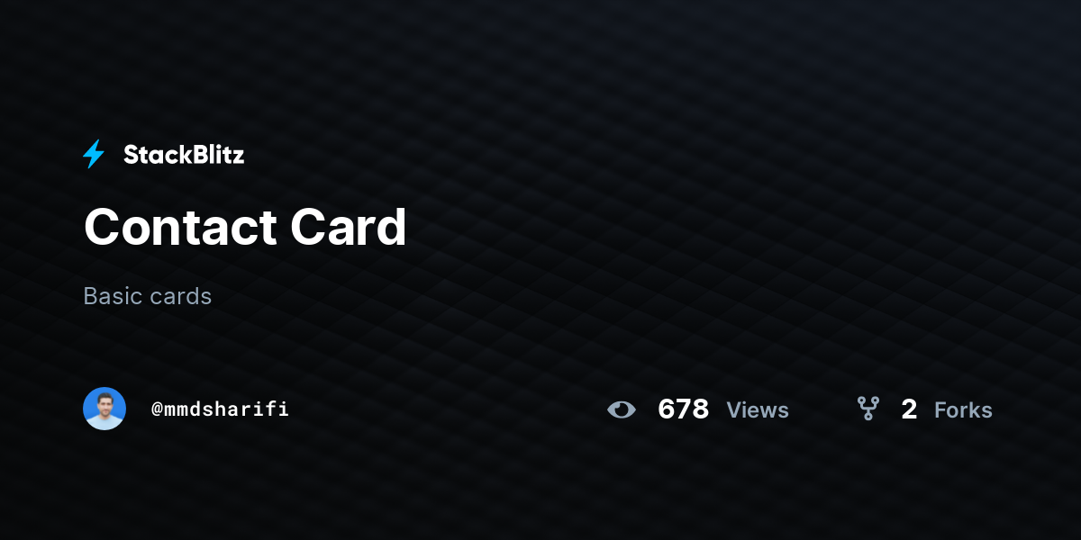 Contact Card - StackBlitz