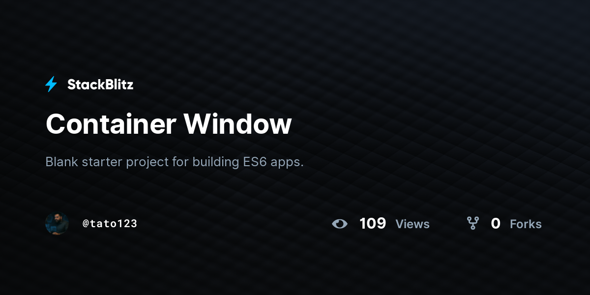 Container Window - StackBlitz