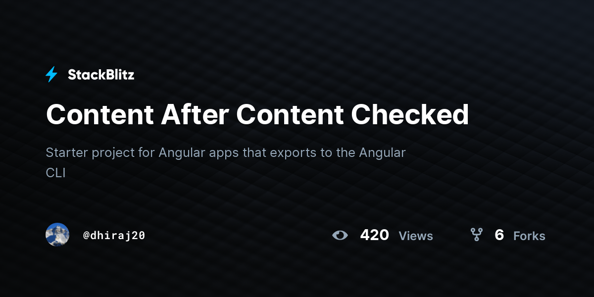 Content After Content Checked - StackBlitz