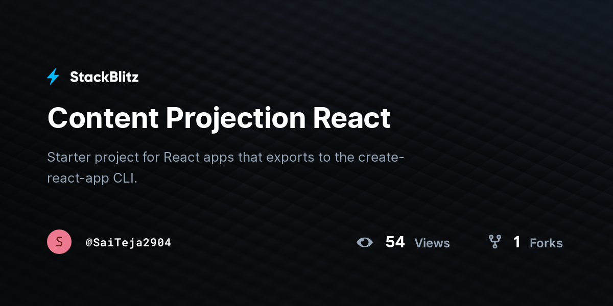 Content Projection React - StackBlitz