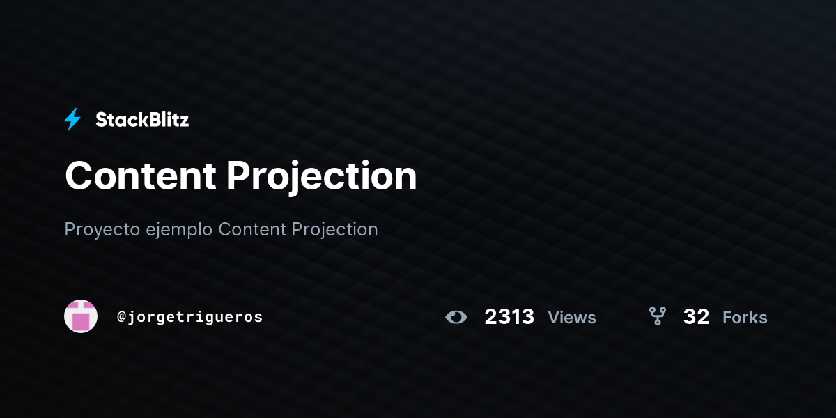 Content Projection - StackBlitz