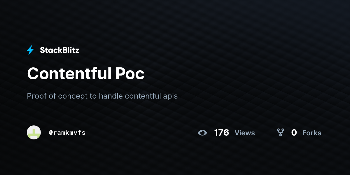 Contentful Poc - StackBlitz